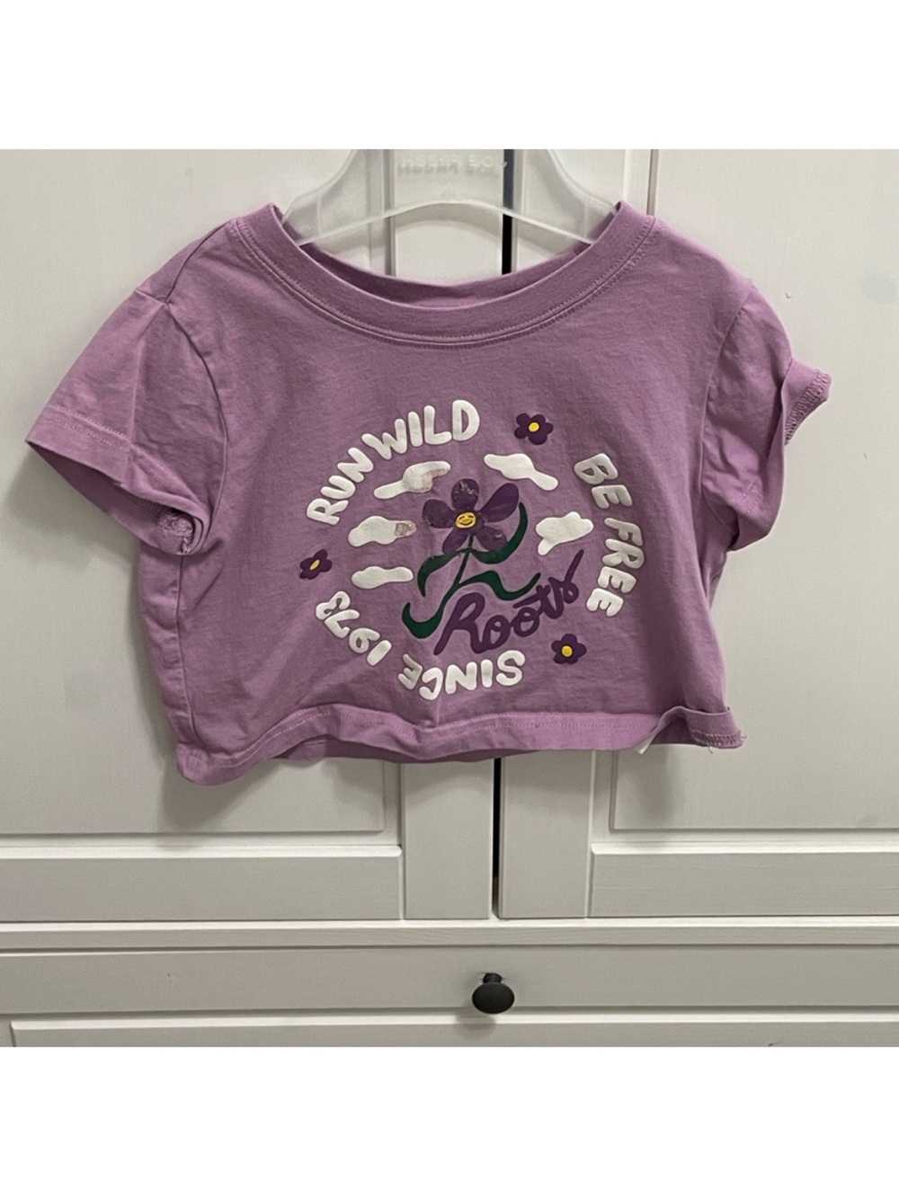 🩵4/$20 — Roots Kids' Organic Cotton Lavender Graphic Crop T-Shirt 5T - Picture 3 of 10